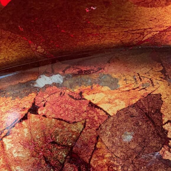 Vintage 70’s Glass Gold Leaf/Orange/ Centerpiece & Home Decor - Picture 9 of 16